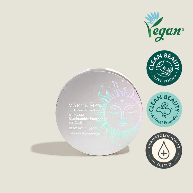 Mary&May - Vegan Niacinamide Panthenol Sun Cushion SPF50+ PA++++ 25g