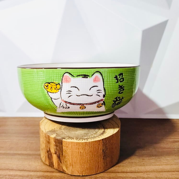 Green Cat - Ceramic Bowl