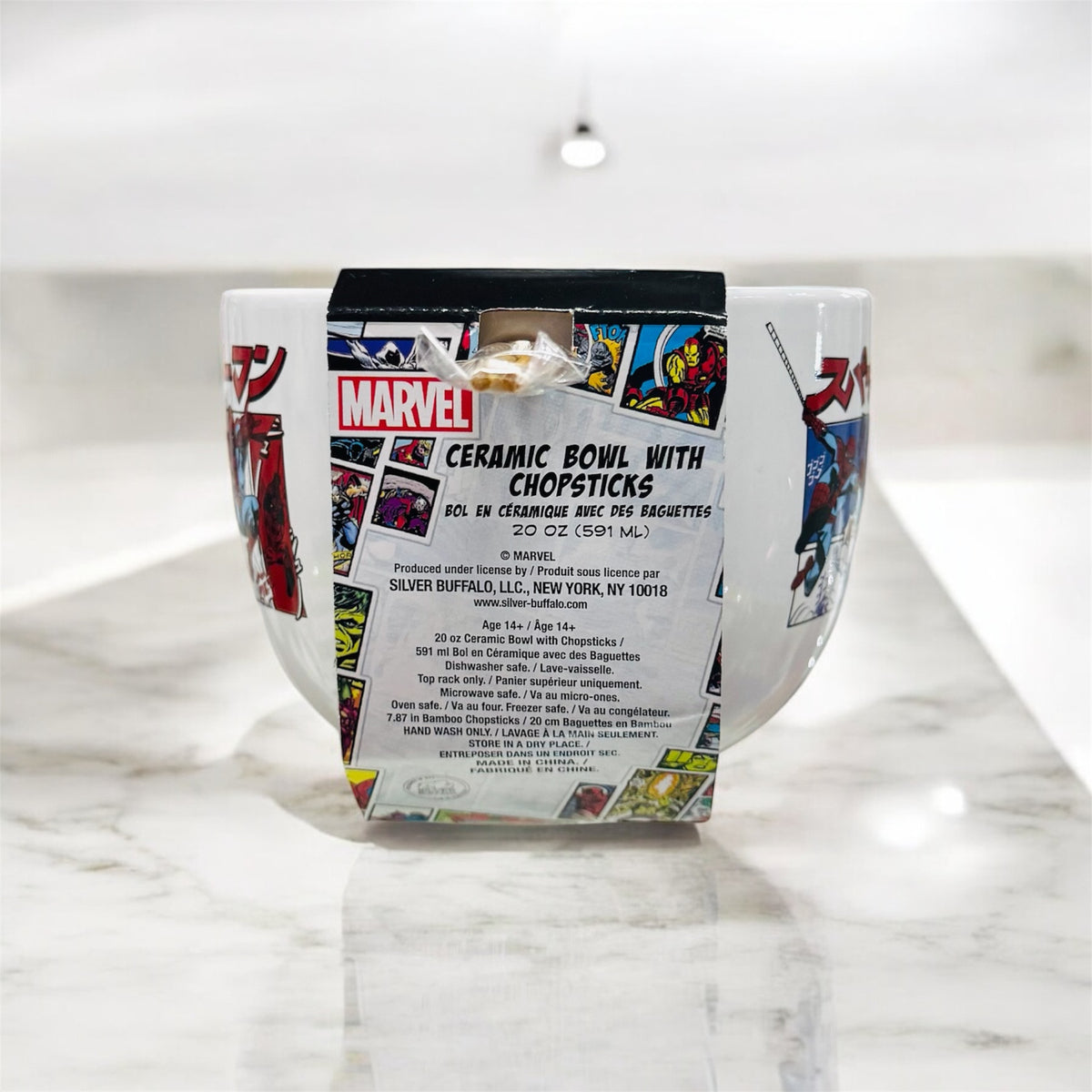 Marvel Spider-Man Ceramic Bowl with Chopsticks