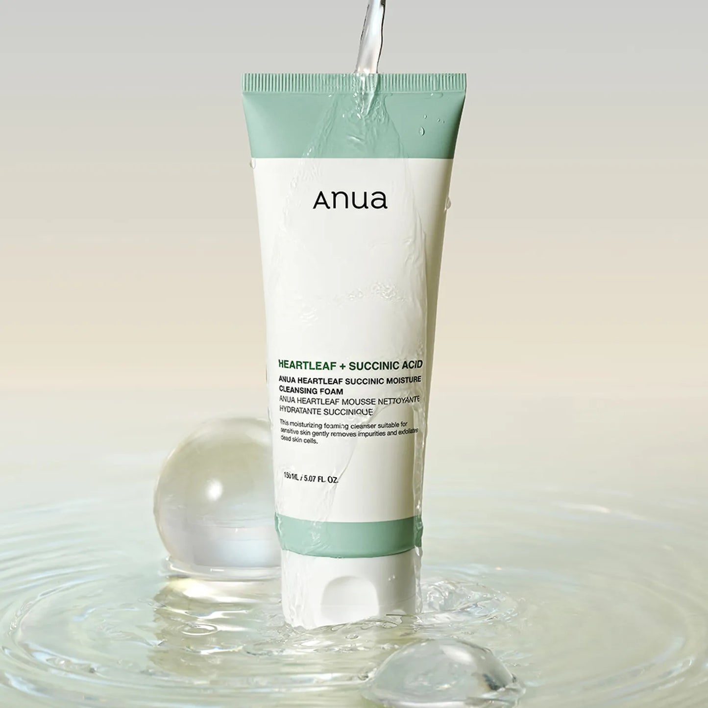 Anua - Heartleaf + Succinic Acid Moisture Cleansing Foam 150ml