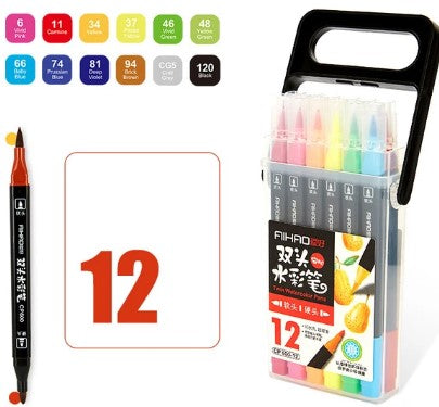 Dual Brush Watrecolor Pen Set 12 colors