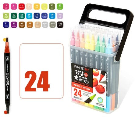 Dual Brush Watrecolor Pen Set 24 colors