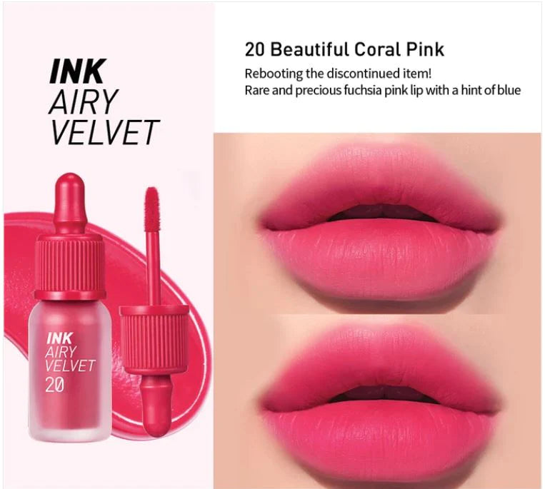 Peripera - Ink Airy Velvet #20 BEAUTIFUL CORAL PINK