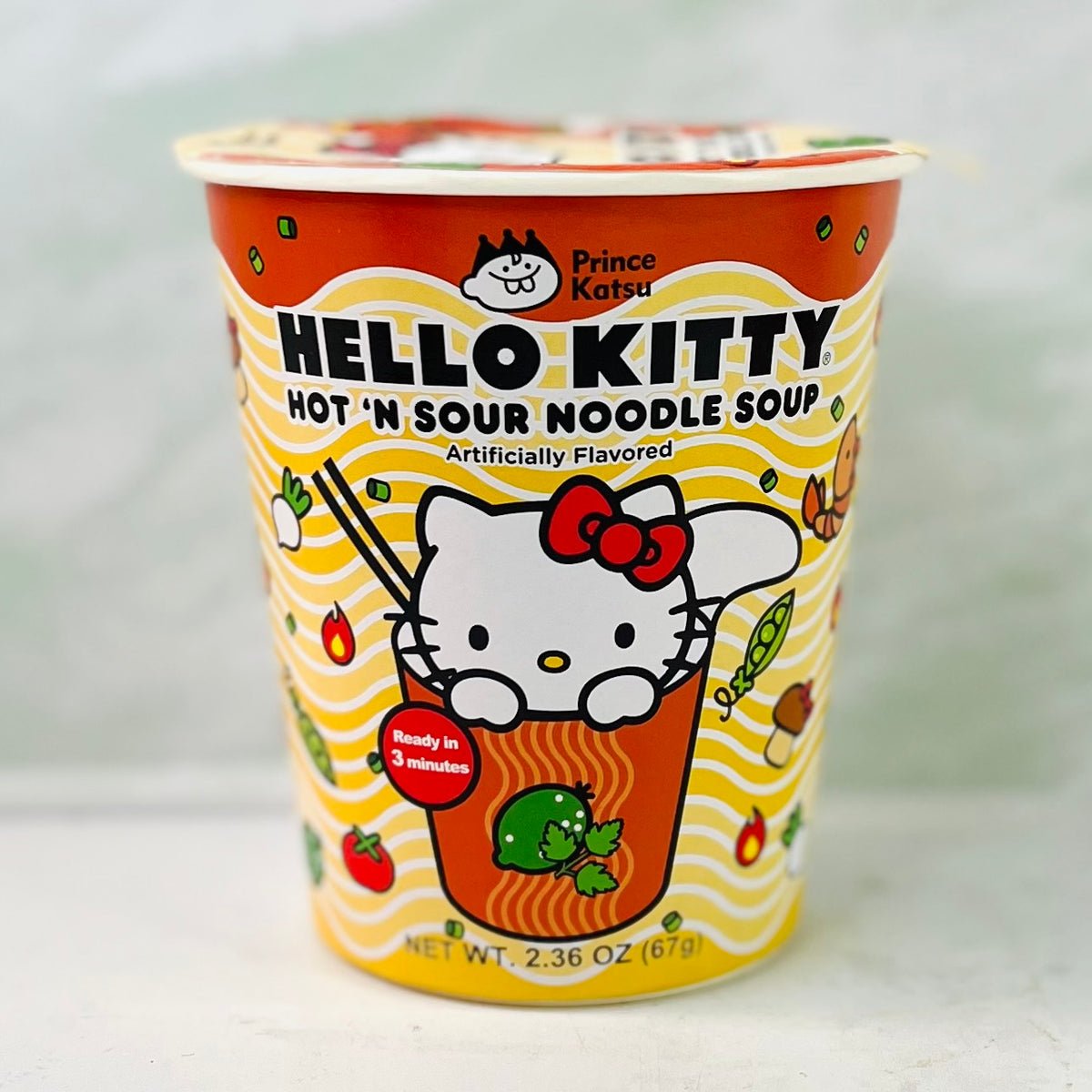 Hello Kitty Hot 'n Sour noodle soup