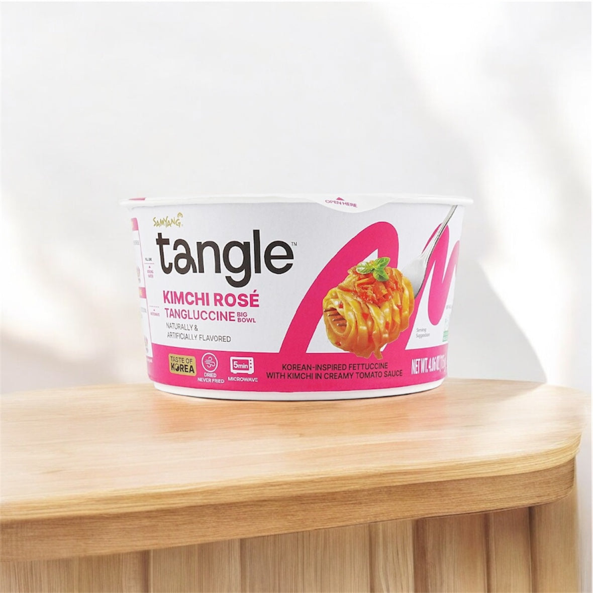 Samyang - Tangle Korean-Inspired Fettuccine with Kimchi in creamy tomato sauce