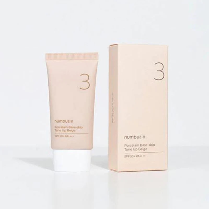numbuzin - No.3 Porcelain Base-skip Tone Up Beige Sun Cream 50ml SPF50+ PA++++