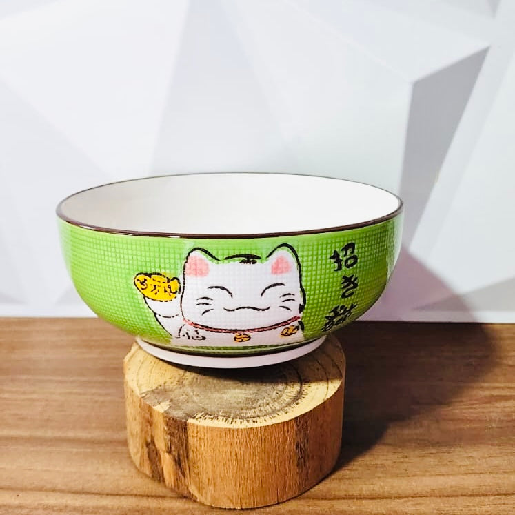 Green Cat - Ceramic Bowl