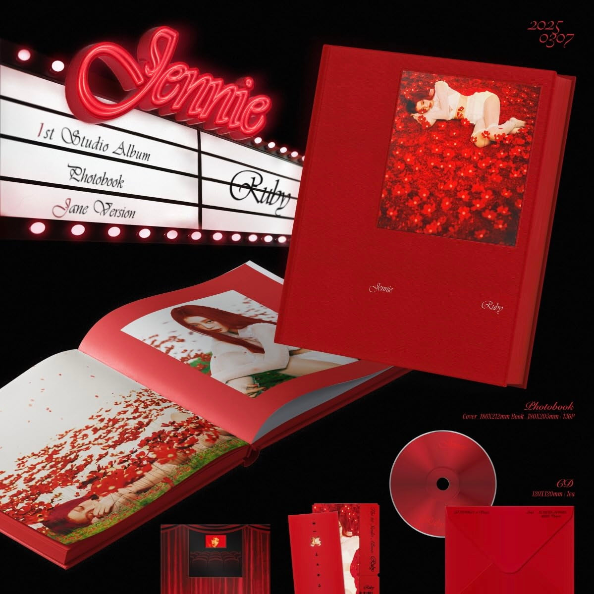 Jennie BlackPink - The First Studio Album [RUBY] Photobook 2 TYPE RANDOM