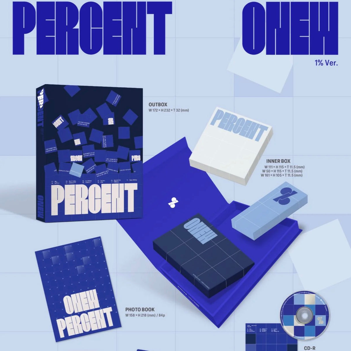 ONEW - 2nd Full Album [PERCENT] (Photobook Ver.) (2 TYPES Random)