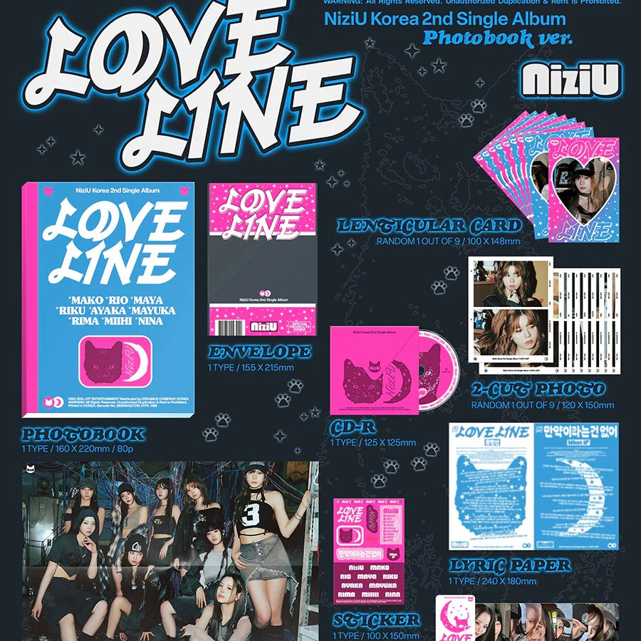 NiziU Korea2nd Single Album [Love Line] (2 Type Ver.)