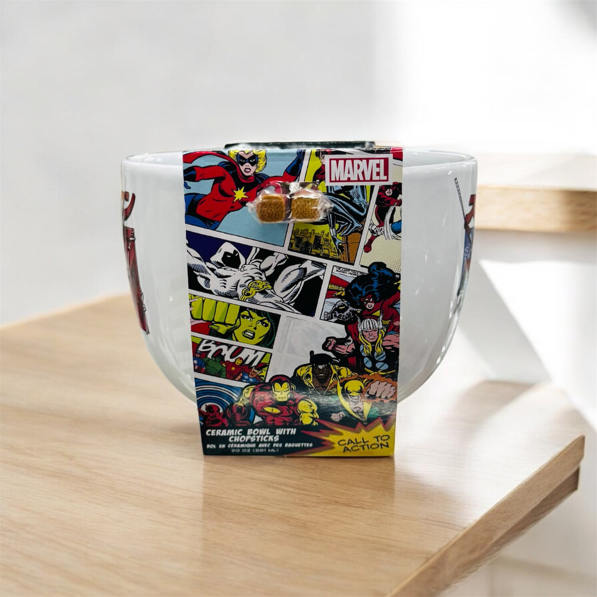 Marvel Spider-Man Ceramic Bowl with Chopsticks