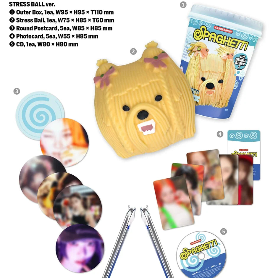 LE SSERAFIM - 1st Single Album 'SPAGHETTI' (STRESS BALL ver.)