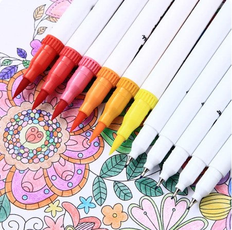 Dual Tip Brush Pen 12 colors