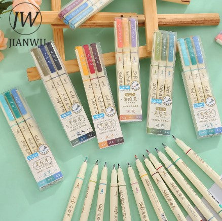 Jianwu - Soft Pen Set 3 color (brown, blue, black)