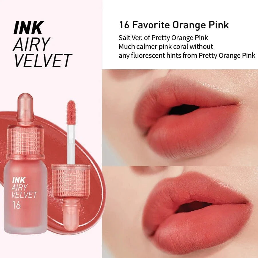 Peripera - Ink Airy Velvet #016 FAVORITE ORANGE PINK
