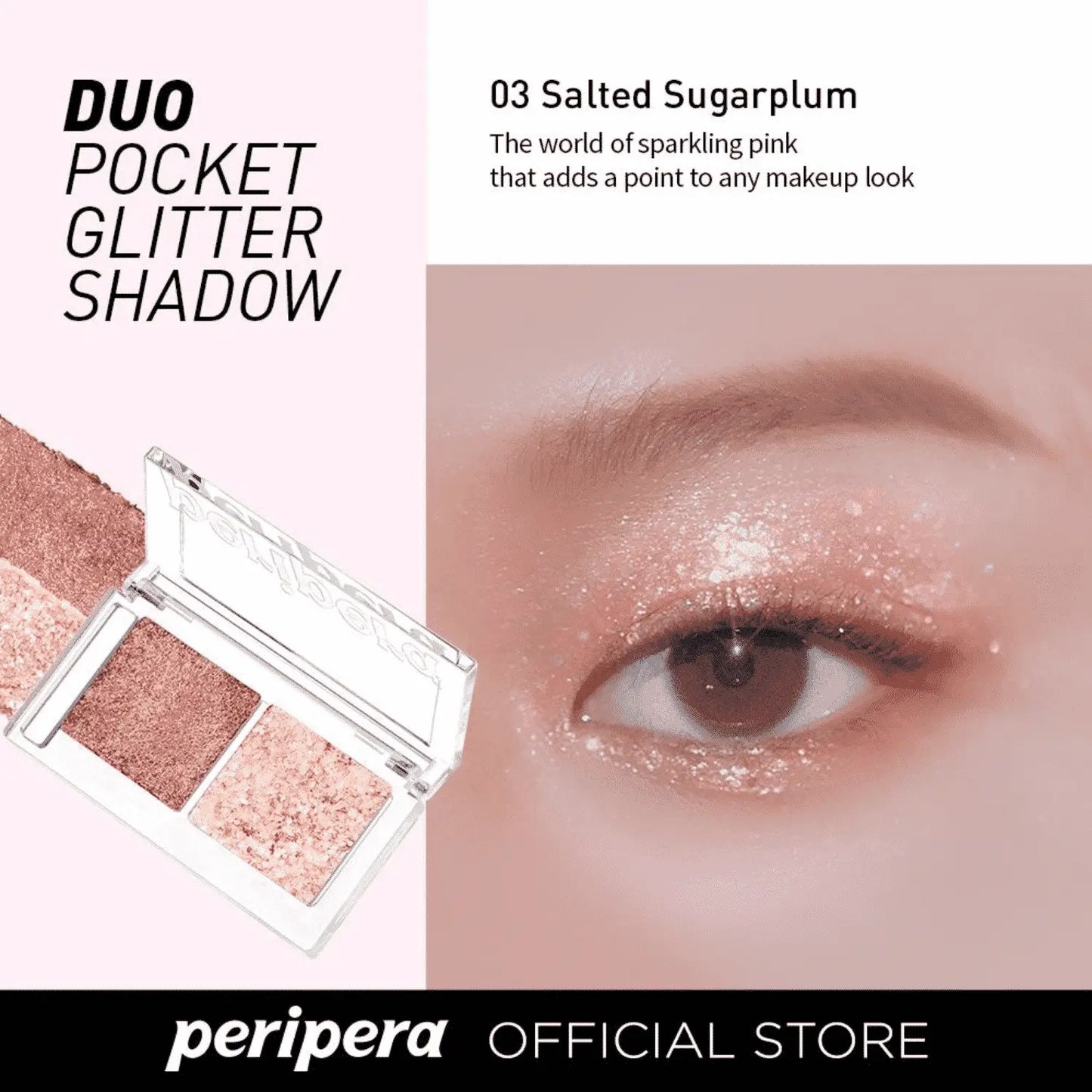 Peripera - Duo Pocket Glitter Shadow 03 Salted Sugarplum