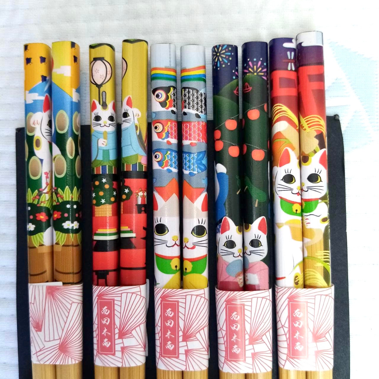 Palillos de bamboo (neko-kawaii) c/Par